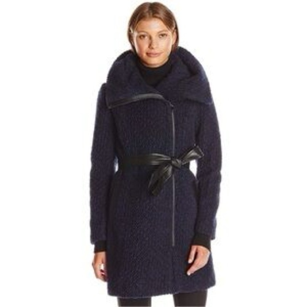 Cole Haan Signature Wool Blend Bouclé Belted Coat Jacket EUC Like New Size 8 - Picture 1 of 16
